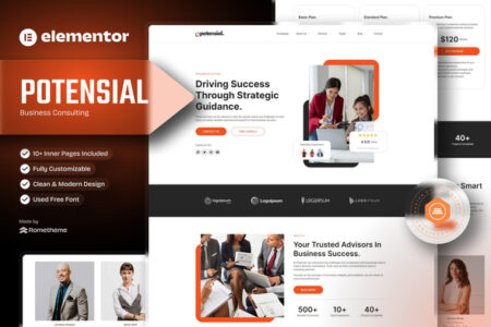 Potensial Business Consulting Elementor Template Kit