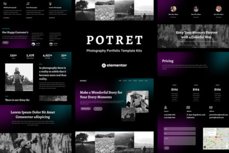Potret Photography Portfolio Elementor Template Kit