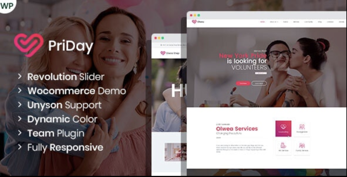 PriDay – LGBT Community WordPress Theme 1 Pri Day – LGBT Community WordPress Theme