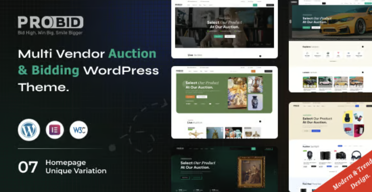 Probid - Multi Vendor Auctions WooCommerce WordPress Theme 1 Probid Multi Vendor Auctions WooCommerce WordPress Theme
