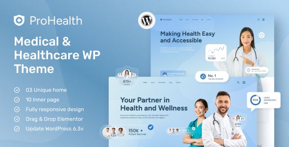 ProHealth – Creative WordPress Theme For Medical and Healthcare 1 Pro Health Medical & Healthcare WordPress Theme