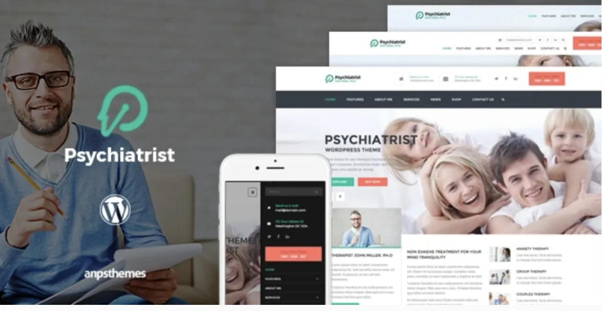 Psychiatrist - WordPress Theme 1 Psychiatrist WordPress Theme