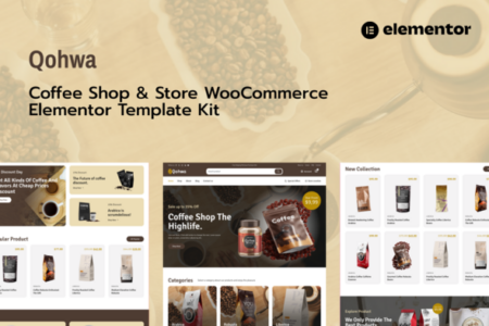 Qohwa Coffee Shop & Store WooCommerce Elementor Template Kit