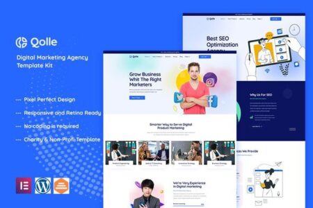Qolle Digital Marketing Agency Template Kit for Elementor WordPress Plugin