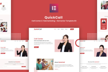 Quick Call Call Center Elementor Template Kit