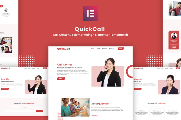 Quick Call Call Center Elementor Template Kit