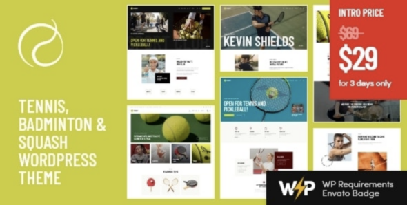 Racquet – Tennis, Badminton Squash WordPress Theme