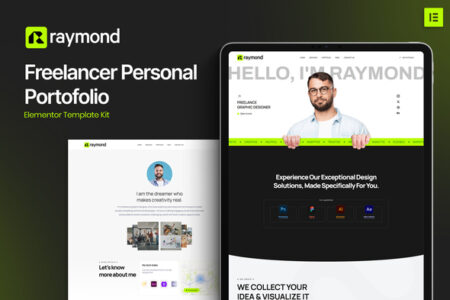 Raymond Freelancer Personal Portfolio Elementor Template Kit