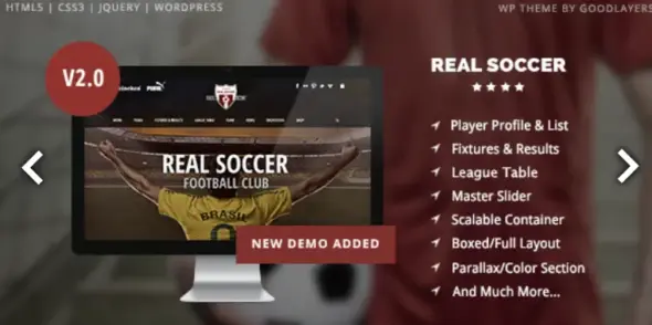 Real Soccer Pro WordPress Theme
