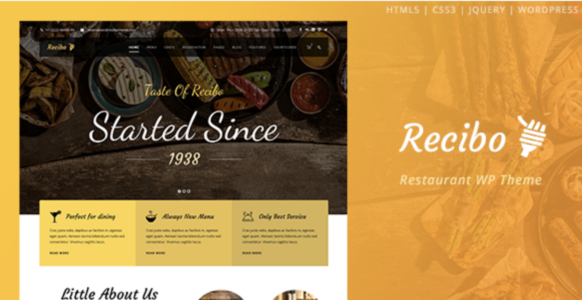 Recibo Restaurant WordPress Theme