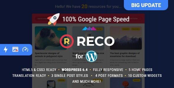 Reco - Minimal Lightweight AMP Theme for Freebies 1 Reco - Minimal Lightweight AMP Theme for Freebies WordPress Theme