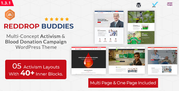 Reddrop Buddies – Multi-Concept Activism & Blood Donation Campaign WordPress Theme 1 Reddrop Buddies Multi-Concept Activism & Blood Donation Campaign WordPress Theme