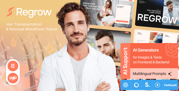 Regrow - Hair Transplantation & Removal WordPress Theme 1 Regrow - Hair Transplantation & Removal WordPress Theme