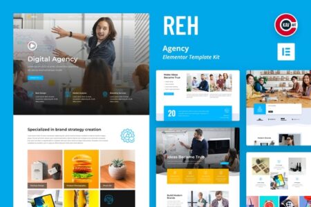 Reh Agency Elementor Template Kit for Elementor WordPress Plugin