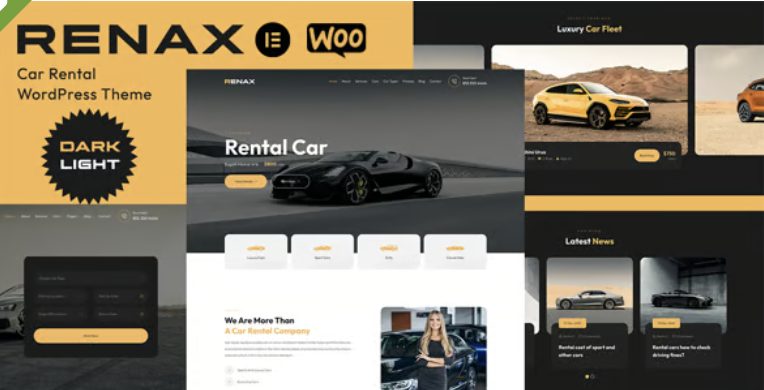 Renax - Car Rental Elementor WordPress Theme 1 Renax - Car Rental WordPress Theme