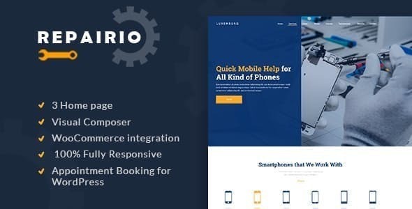 Repairio - Electronics Repair | WordPress Theme 1 Repairio WordPress Theme