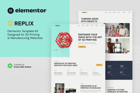 Replix 3 D Printing and Manufacturing Services Elementor Template Kit