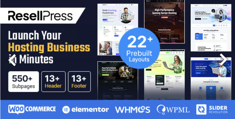 ResellPress – Web Hosting & WHMCS WordPress Theme for Resellers 1 Resell Press WordPress Theme