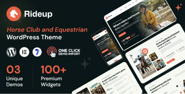 Rideup - Horse Club and Equestrian WordPress Theme 1 Rideup Horse Club and Equestrian WordPress Theme