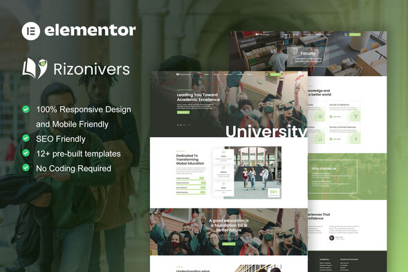 Rizonivers University & School Elementor Template Kit
