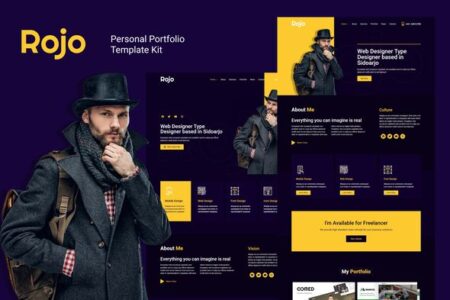 Rojo Personal Portfolio Elementor Template Kit