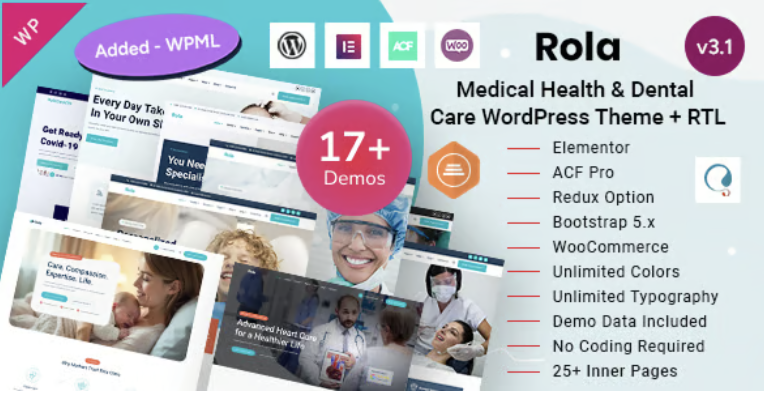 Rola – Medical Health, Dentist Clinic & Healthcare WordPress Theme 1 Rola Medical Health Dental Care WordPress Theme