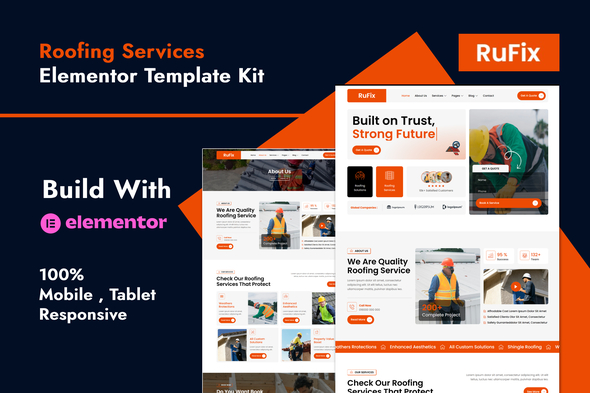 Rufix Roofing Services Elementor Template Kit