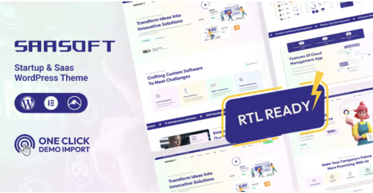 SaaSoft - Startup SaaS, Software WordPress Theme 1 Saa Soft Startup Saa S WordPress Theme