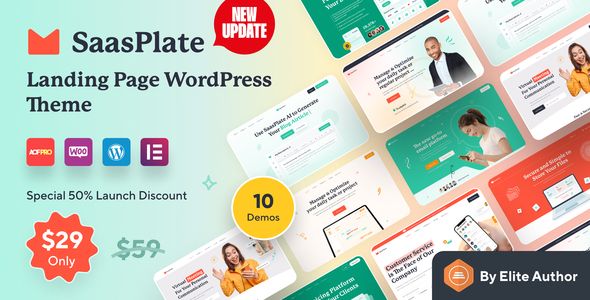 SaasPlate – Landing Page WordPress Theme 1 Saas Plate Landing Page WordPress Theme