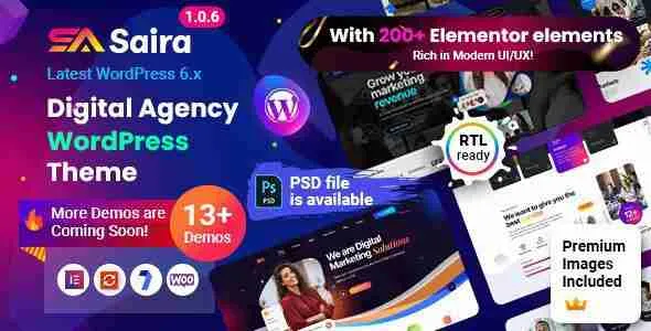Saira - Digital Agency WordPress Theme 1 Saira - Digital Agency WordPress Theme