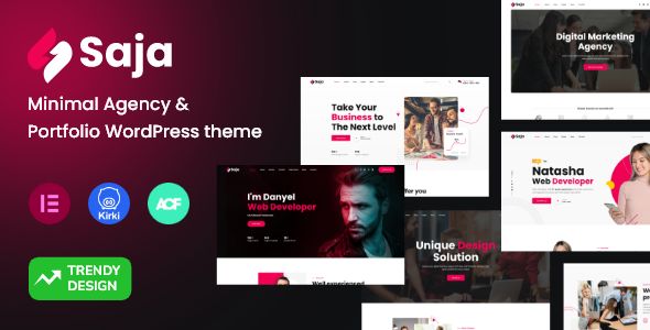 Saja – Minimal Agency & Portfolio WordPress Theme 1 Saja Minimal Agency & Portfolio WordPress Theme