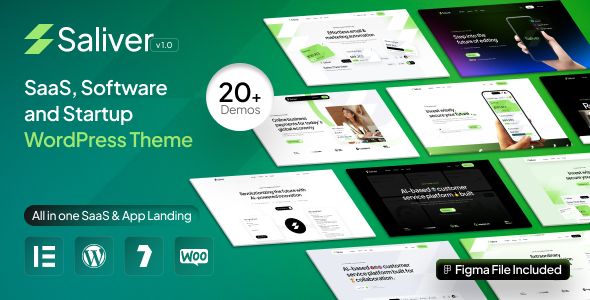 Saliver - SaaS & Software Startup Tech WordPress Theme 1 Saliver SaaS & Software Startup Tech WordPress Theme