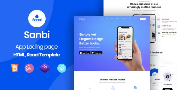 Sanbi - App Landing Page WordPress Theme 1 Sanbi App Landing Page WordPress Theme