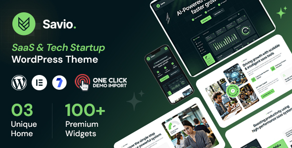 Savio - SaaS & Tech Startup WordPress Theme 1 Savio SaaS & Tech Startup WordPress Theme