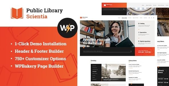 Scientia | Public Library Book Store Education WordPress Theme 1 Public Library Scientia WordPress Theme