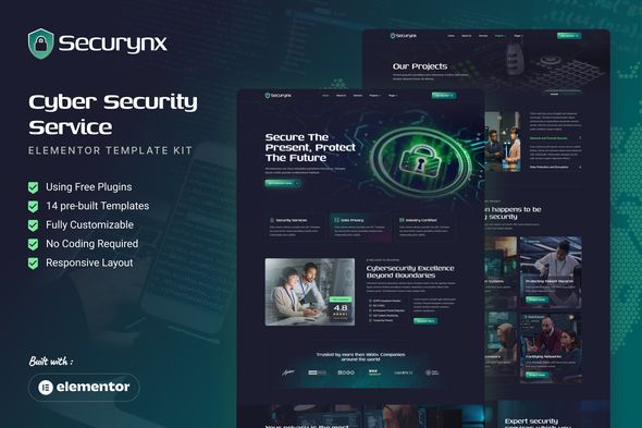Securynx – Cyber Security Services Elementor Template Kit 1 Securynx Cyber Security Services Elementor Template Kit
