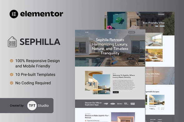 Sephilla Premier Villa Showcase Elementor Template Kit