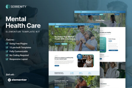 Serrenity Mental Health Care Elementor Template Kit