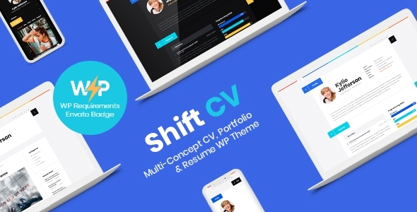 ShiftCV - Blog Resume Portfolio WordPress Theme 1 Shift CV Multi-Concept CV Resume Portfolio WordPress Theme