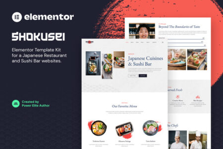 Shokusei Japanese Restaurant & Sushi Bar Elementor Template Kit