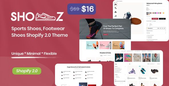 Shooz - Sports Shoes, Footwear Shoes Shopify 2.0 Theme 1 Shooz Sports Shoes Footwear WordPress Theme