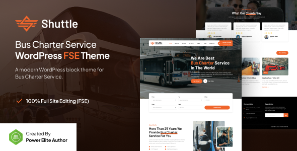 Shuttle – Bus Charter Service Gutenverse FSE WordPress Theme 1 Shuttle Bus Charter Service WordPress FSE Theme