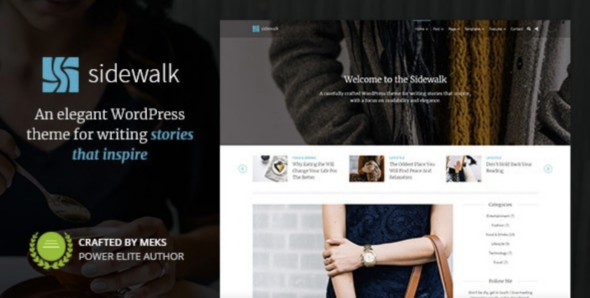 Sidewalk Elegant Personal Blog WordPress Theme