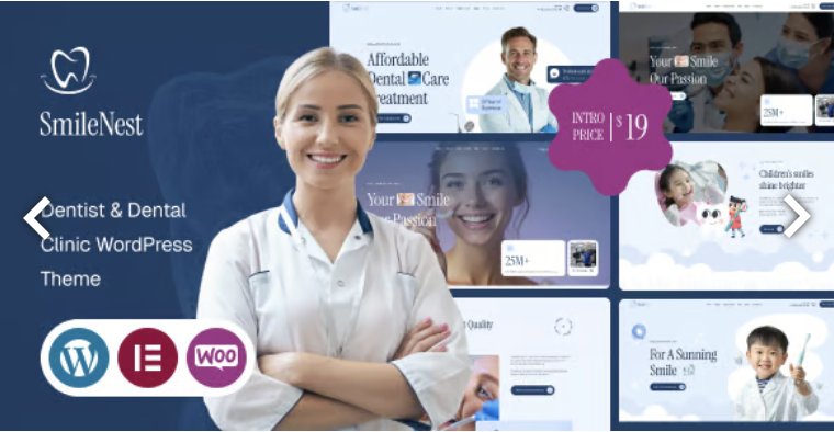 Smilenest - Dentist & Dental Clinic WordPress Theme 1 SmileNest Dentist & Dental Clinic WordPress Theme