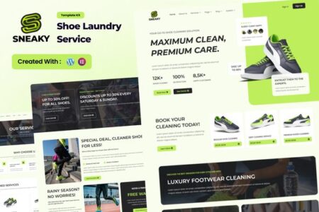 Sneaky Shoe Laundry Service WordPress Template Kit