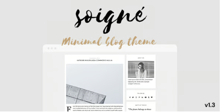 Soigne - A Responsive Minimal WordPress Blog Theme 1 Soigne - A Responsive Minimal WordPress Blog Theme