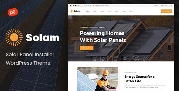 Solam – Solar Panel Installer WordPress Theme 1 Solam Solar Panel Installer WordPress Theme