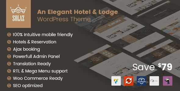 Solaz – An Elegant Hotel Lodge WordPress Theme 1 Solaz An Elegant Hotel & Lodge WordPress Theme