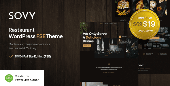 Sovy – Restaurant Gutenverse FSE WordPress Theme 1 Sovy Restaurant WordPress FSE Theme