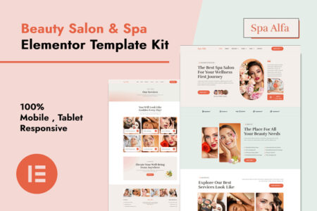 Spa Alfa - Beauty Salon & Spa Elementor Pro Template Kit